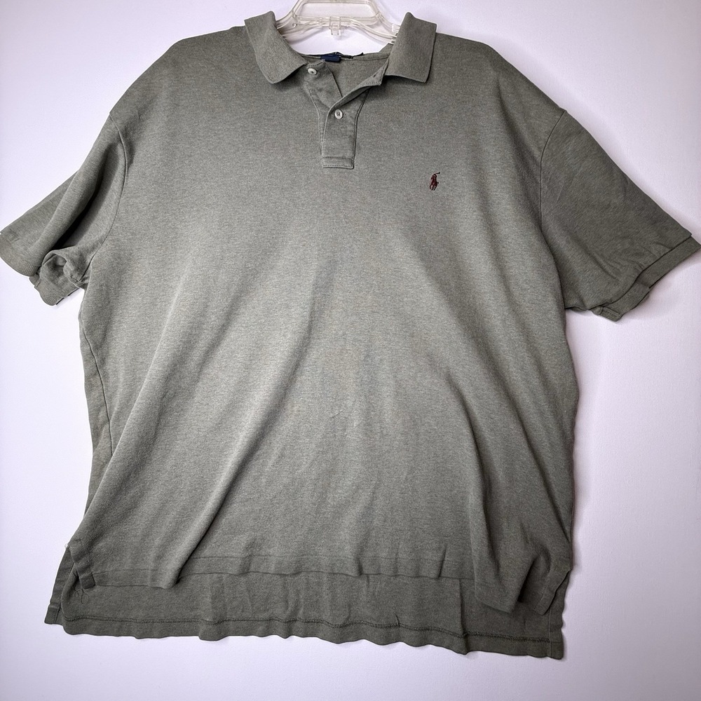 Men's Sage Green Ralph Lauren Polo XXL 100% Cotton Short Sleeve